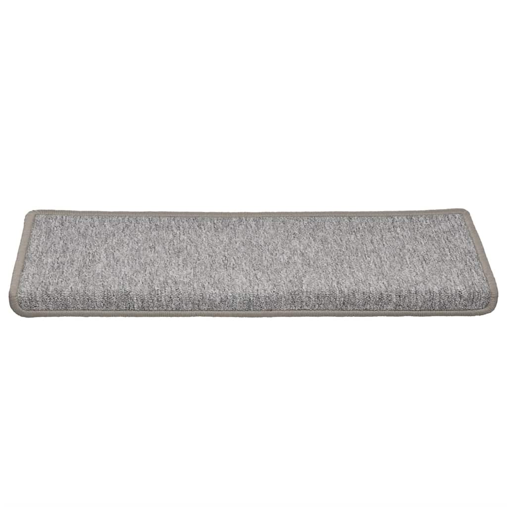 vidaXL Tappetini per scale 30 pz 65x21x4 cm Grigio chiaro Bordo rettangolare
