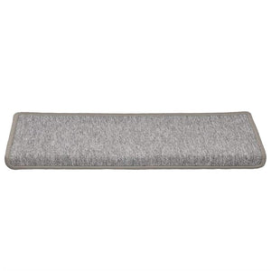 vidaXL Tappetini per scale 30 pz 65x21x4 cm Grigio chiaro Bordo rettangolare