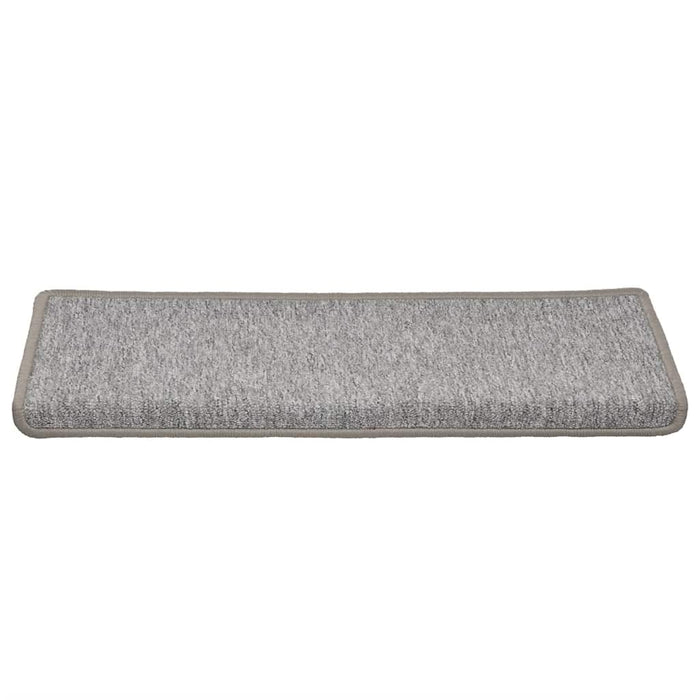 vidaXL Tappetini per scale 30 pz 65x21x4 cm Grigio chiaro Bordo rettangolare