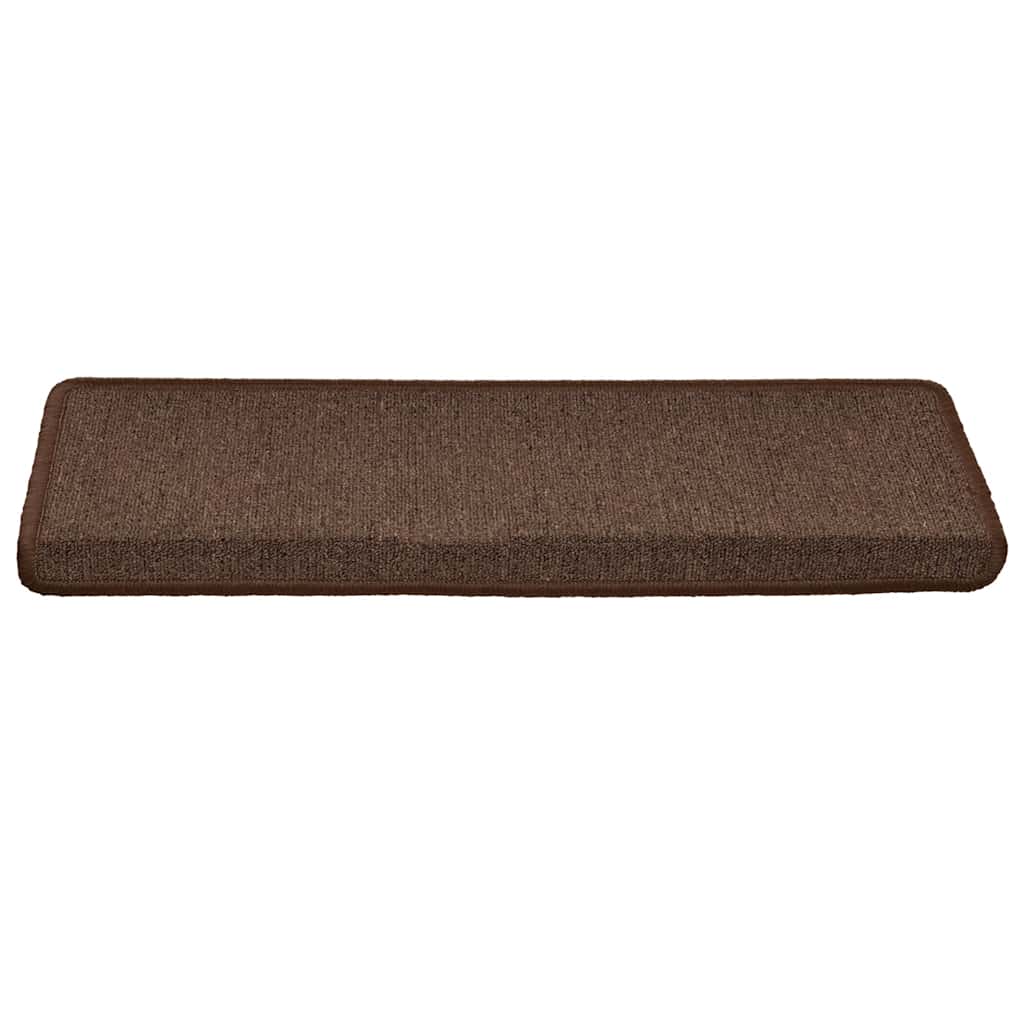 Tappetini per scale 30 pz 65x21x4 cm Marrone caffè Bordo rettangolare 3365769