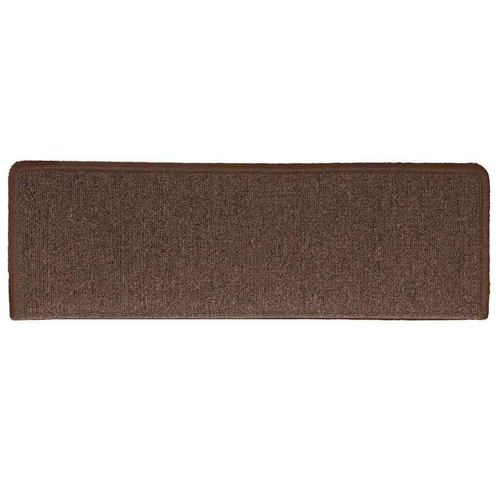 Tappetini per scale 30 pz 65x21x4 cm Marrone caffè Bordo rettangolare 3365769
