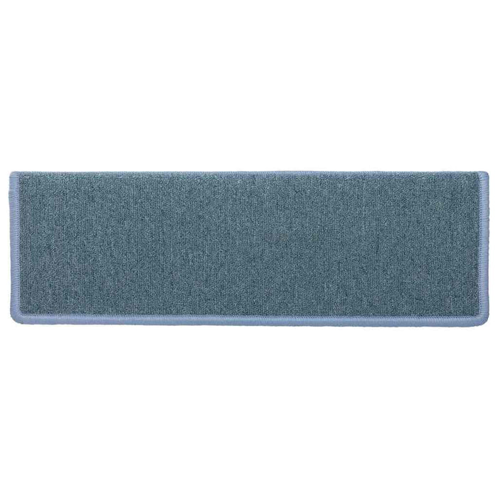 Tappetini per scale 30 pz 65x21x4 cm Blu mare con bordo rettangolare 3365774