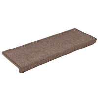 vidaXL Tappetini per scale 30 pz 65x21x4 cm Marrone Bordo rettangolare