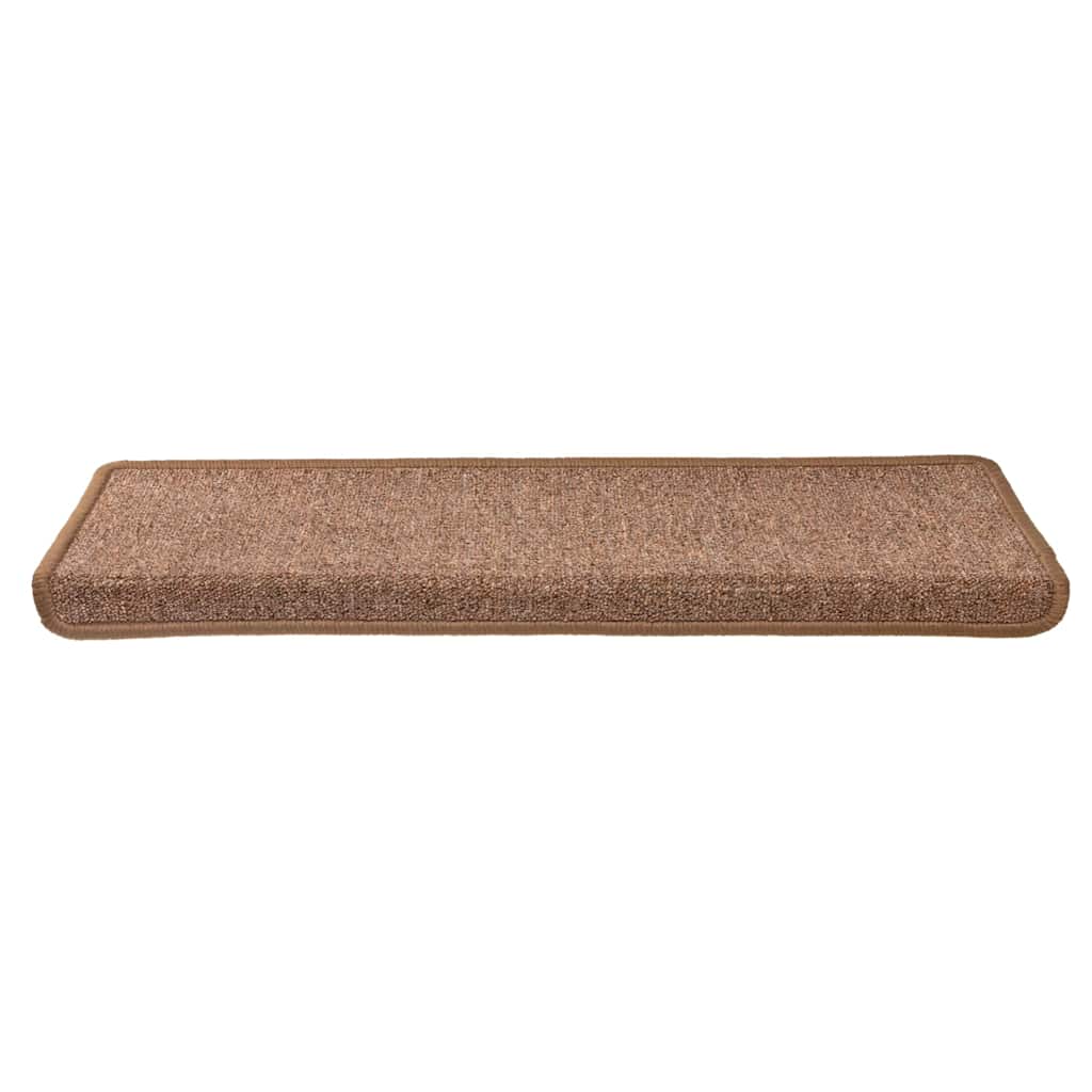 Tappetini per scale 30 pz 65x21x4 cm Marrone Bordo rettangolare 3365776