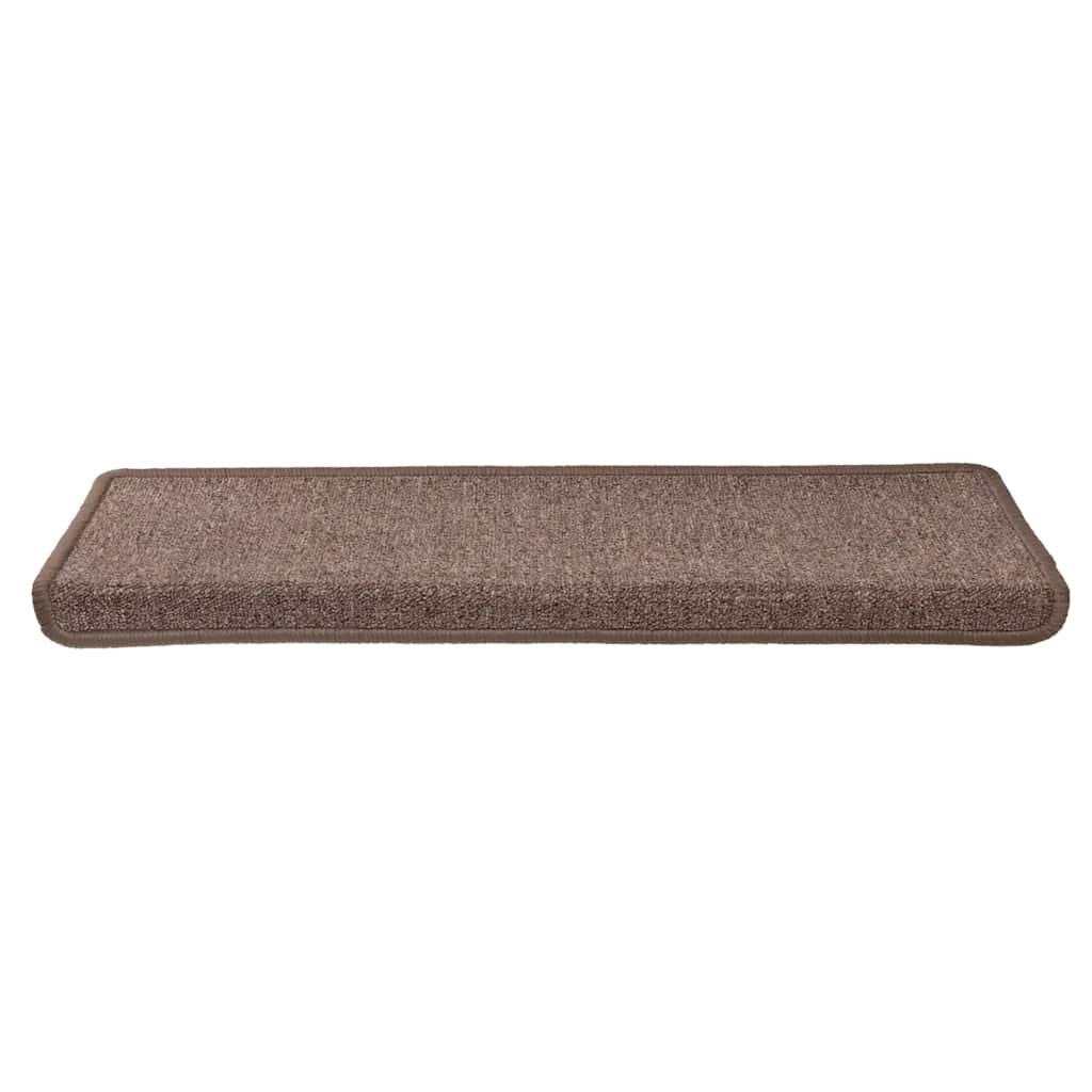 Tappetini per scale 30 pz 65x21x4 cm Marrone Bordo rettangolare 3365776