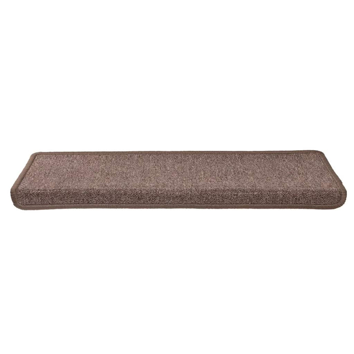 Tappetini per scale 30 pz 65x21x4 cm Marrone Bordo rettangolare 3365776