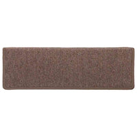 Tappetini per scale 30 pz 65x21x4 cm Marrone Bordo rettangolare 3365776