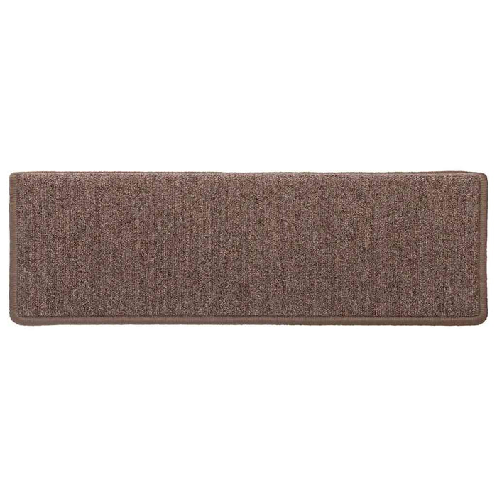 Tappetini per scale 30 pz 65x21x4 cm Marrone Bordo rettangolare 3365776