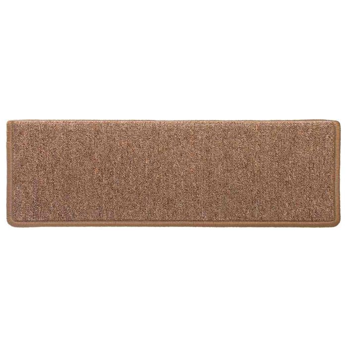 Tappetini per scale 30 pz 65x21x4 cm Marrone Bordo rettangolare 3365776