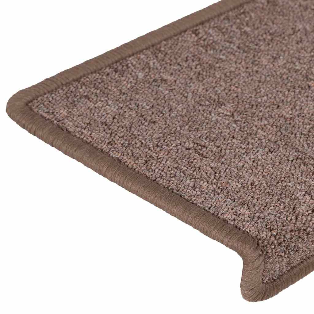 vidaXL Tappetini per scale 30 pz 65x21x4 cm Marrone Bordo rettangolare