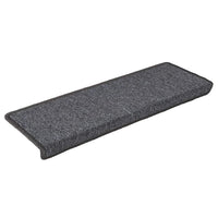 vidaXL Tappetini per scale 30 pz 65x21x4 cm Grigio scuro Bordo rettangolare