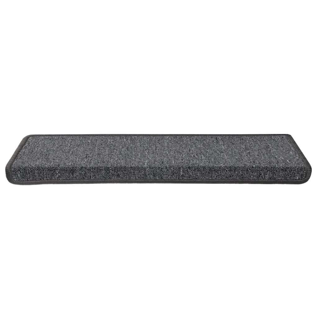vidaXL Tappetini per scale 30 pz 65x21x4 cm Grigio scuro Bordo rettangolare