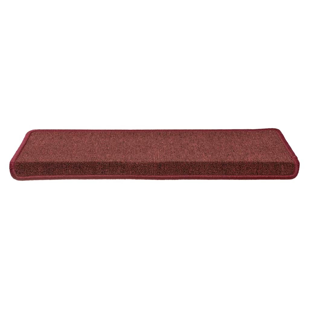 Tappetini per scale 30 pz 65x21x4 cm Bordeaux bordo rettangolare 3365779