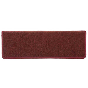 Tappetini per scale 30 pz 65x21x4 cm Bordeaux bordo rettangolare 3365779