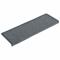 vidaXL Tappetini per scale 30 pz 65x21x4 cm Grigio chiaro e blu con bordo rettangolare
