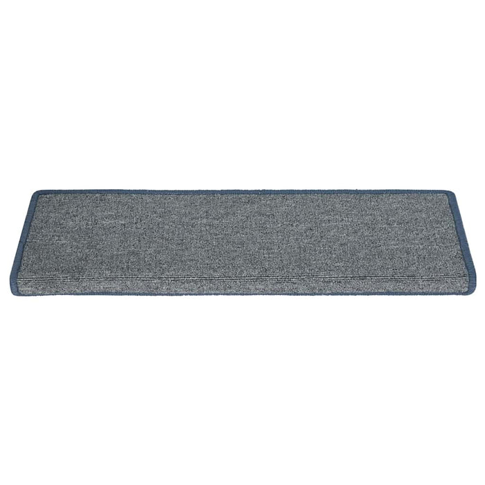 Tappetini per scale 30 pz 65x21x4 cm Grigio chiaro e blu con bordo rettangolare 3365780