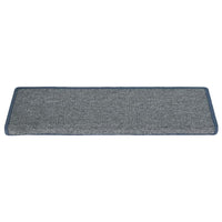 vidaXL Tappetini per scale 30 pz 65x21x4 cm Grigio chiaro e blu con bordo rettangolare