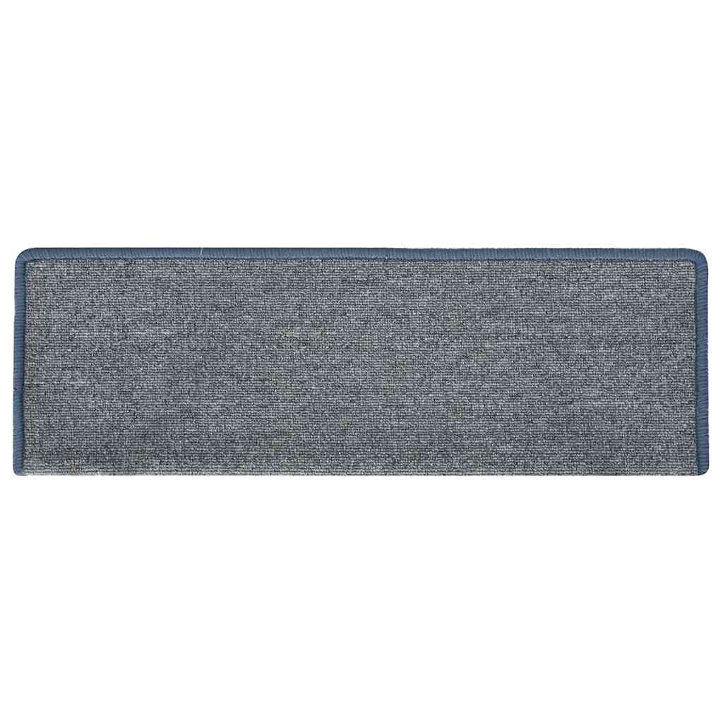 Tappetini per scale 30 pz 65x21x4 cm Grigio chiaro e blu con bordo rettangolare 3365780
