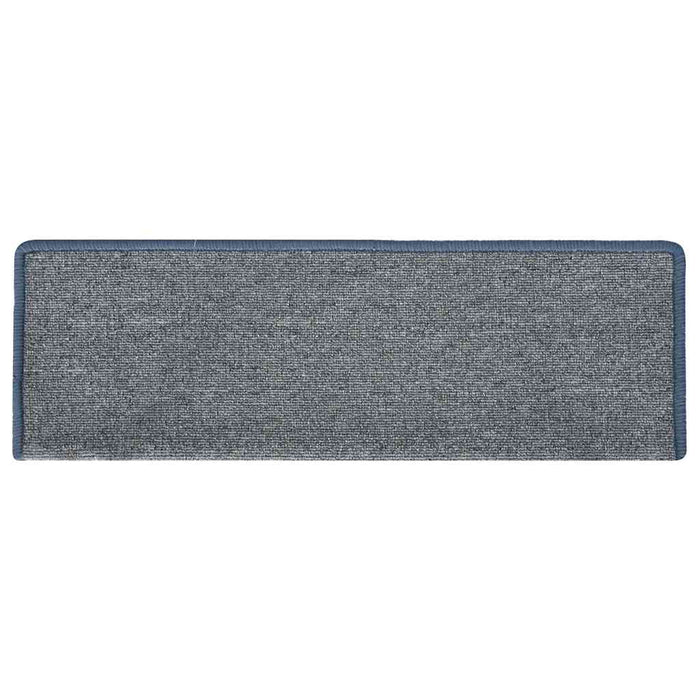 Tappetini per scale 30 pz 65x21x4 cm Grigio chiaro e blu con bordo rettangolare 3365780