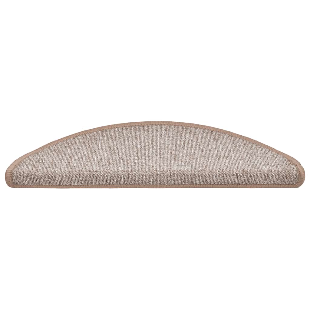 vidaXL Tappetini per scale 20 pz 56x17x3 cm Marrone chiaro Semicircolari