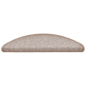 vidaXL Tappetini per scale 20 pz 56x17x3 cm Marrone chiaro Semicircolari