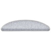 vidaXL Tappetini per scale 20 pz 56x17x3 cm Grigio chiaro Semicircolari