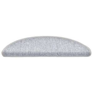vidaXL Tappetini per scale 20 pz 56x17x3 cm Grigio chiaro Semicircolari