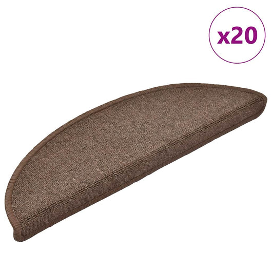 Tappetini per Scale 20 pz Marrone CaffÃ¨ 56x17x3 cm