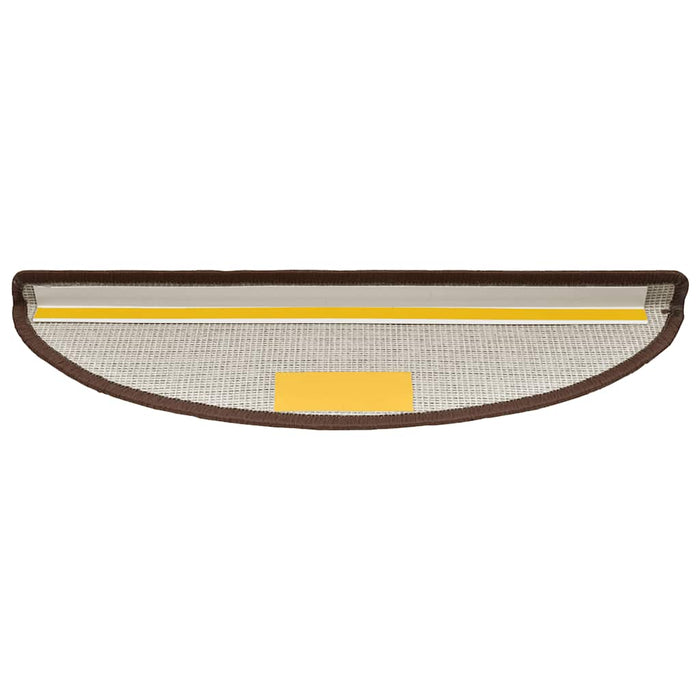 Tappetini per scale 20 pz 56x17x3 cm Marrone caffè Semicircolari 3365785