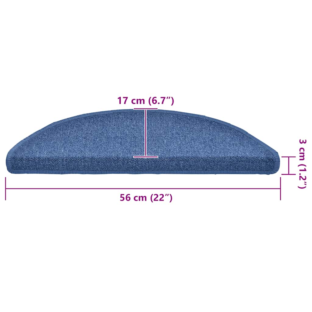 Tappetini per scale 20 pz 56x17x3 cm blu semicircolari 3365788
