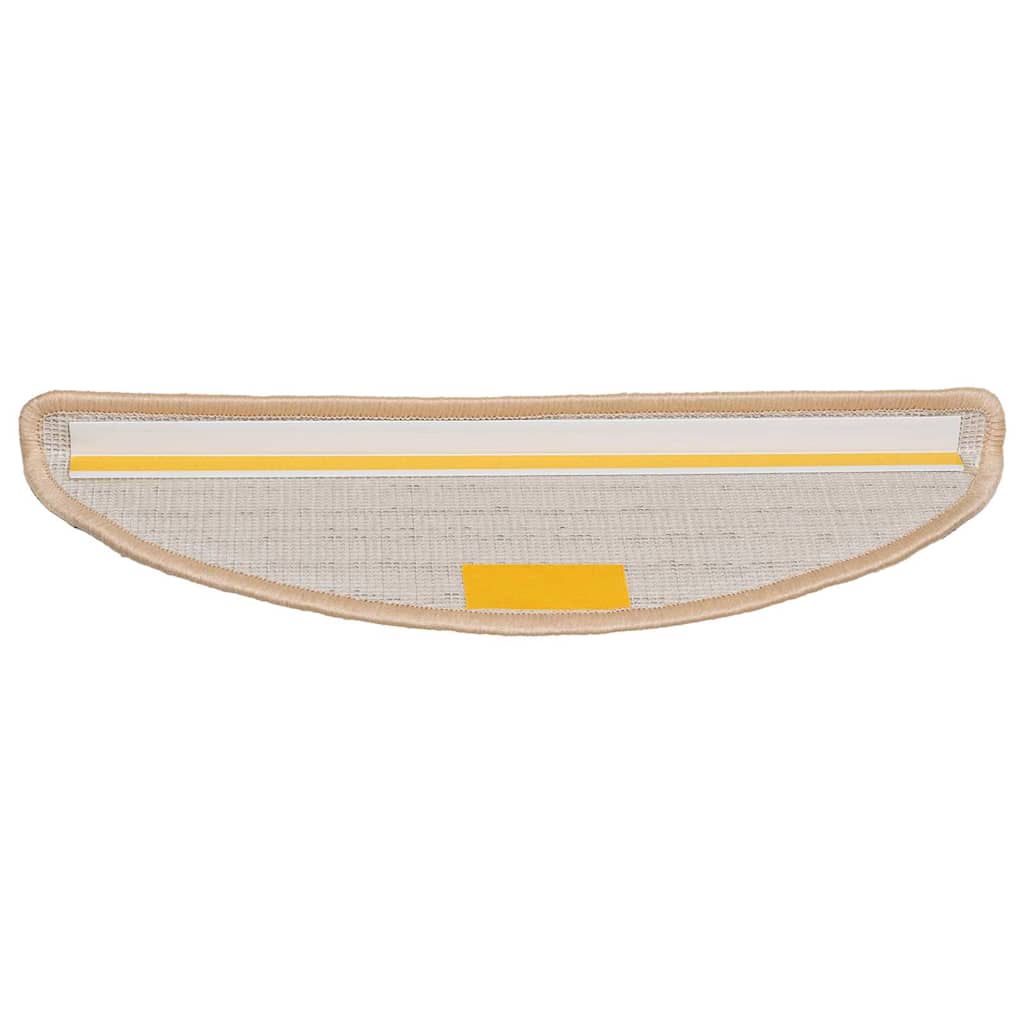 Tappetini per scale 30 pz 56x17x3 cm Crema Semicircolari 3365803