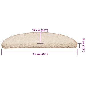Tappetini per Scale 30 pz Crema 56x17x3 cm