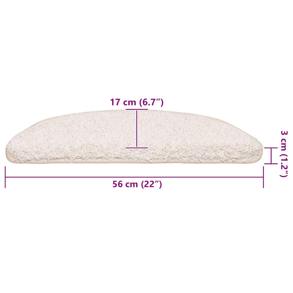 Tappetini per scale 30 pz 56x17x3 cm Bianco Semicircolari 3365805