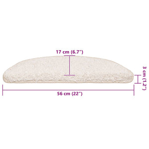 Tappetini per scale 30 pz 56x17x3 cm Bianco Semicircolari 3365805