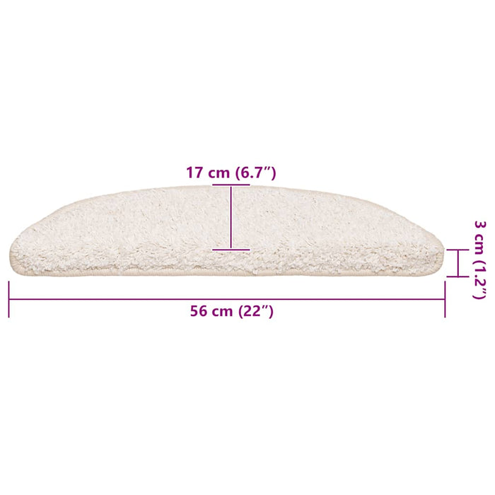 Tappetini per scale 30 pz 56x17x3 cm Bianco Semicircolari 3365805