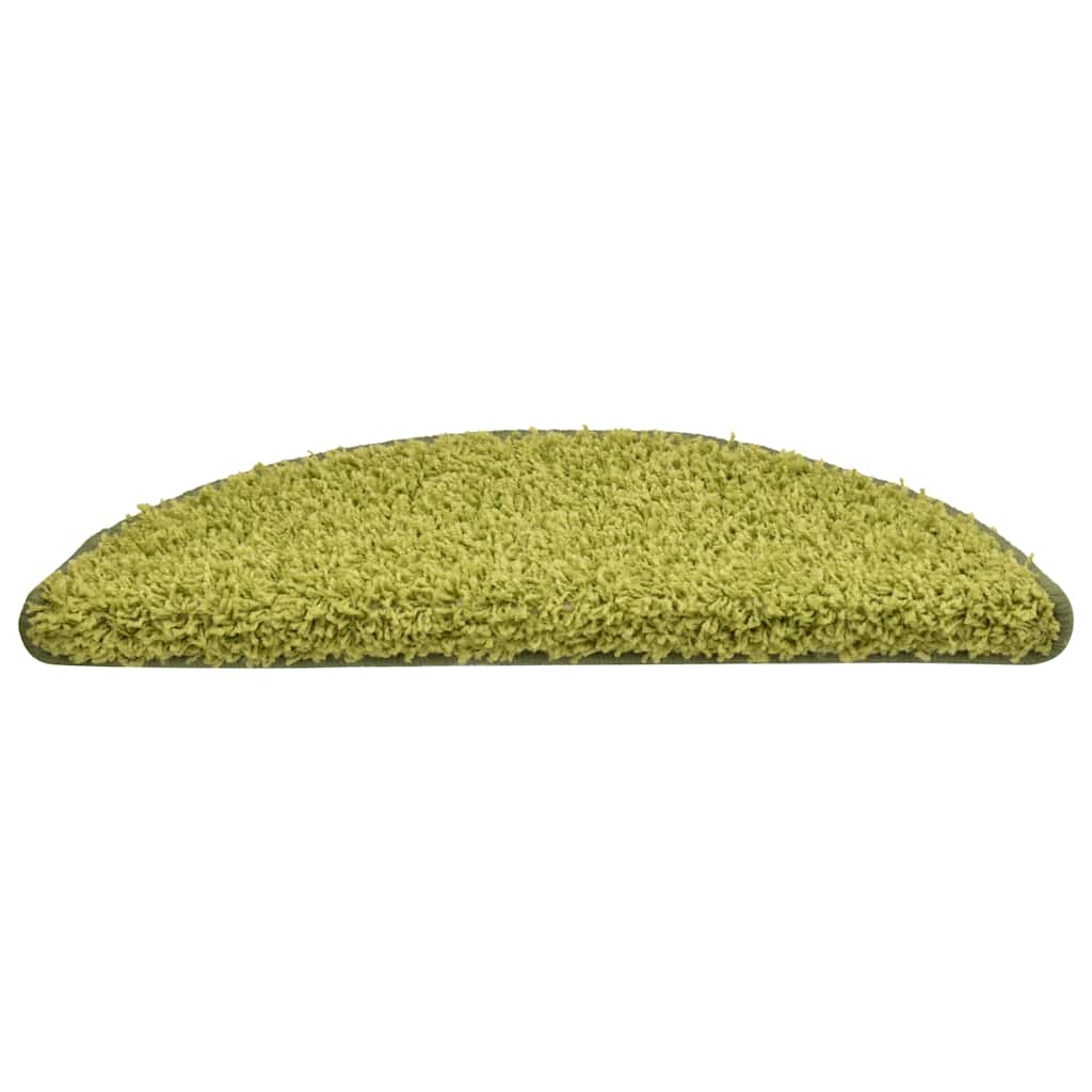 vidaXL Tappetini per scale 30 pz 56x17x3 cm Verde Semicircolari