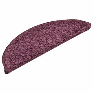vidaXL Tappetini per scale 30 pz 56x17x3 cm Viola scuro semicircolari