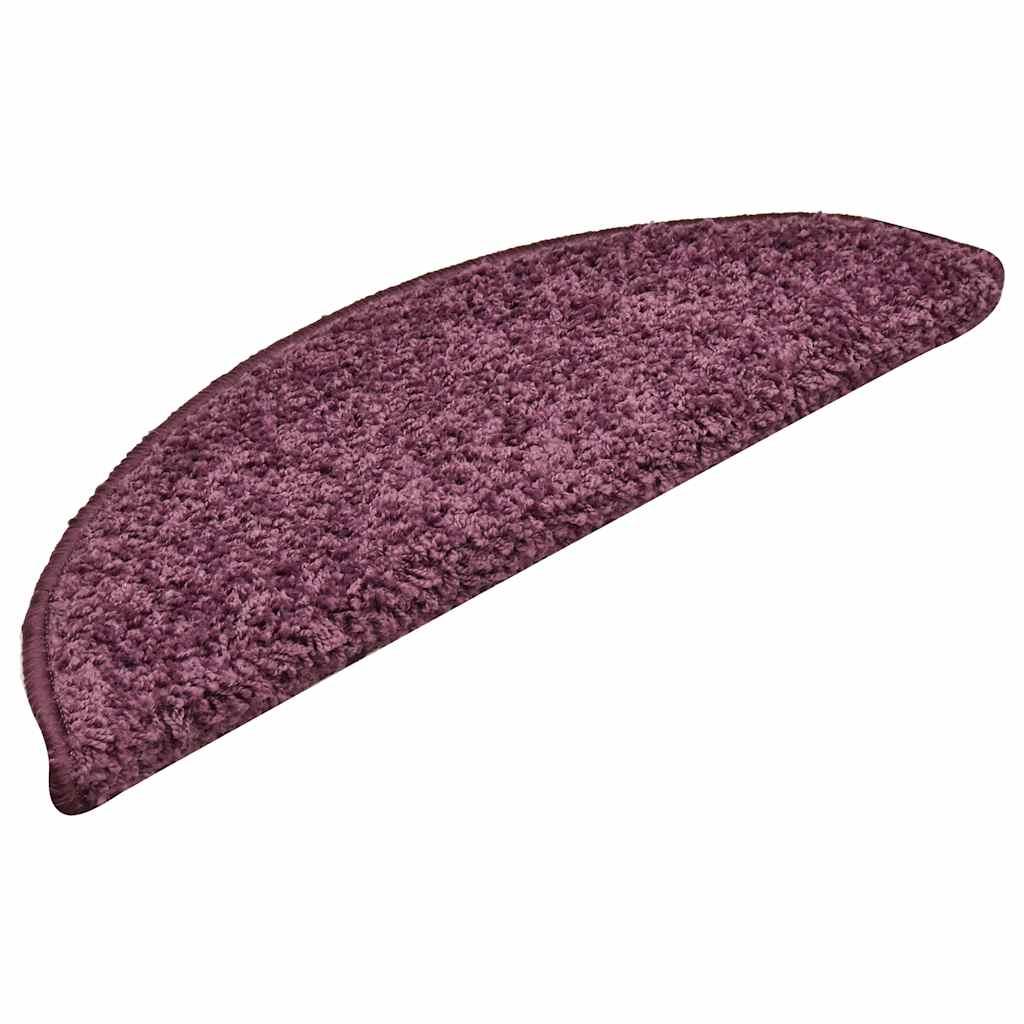 Tappetini per scale 30 pz 56x17x3 cm Viola scuro semicircolari 3365811
