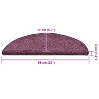 vidaXL Tappetini per scale 30 pz 56x17x3 cm Viola scuro semicircolari