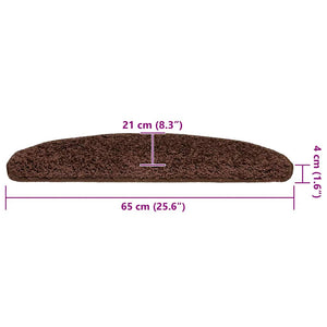 Tappetini per scale 30 pz 65x21x4 cm Marrone Semicircolari Grandi 3365815
