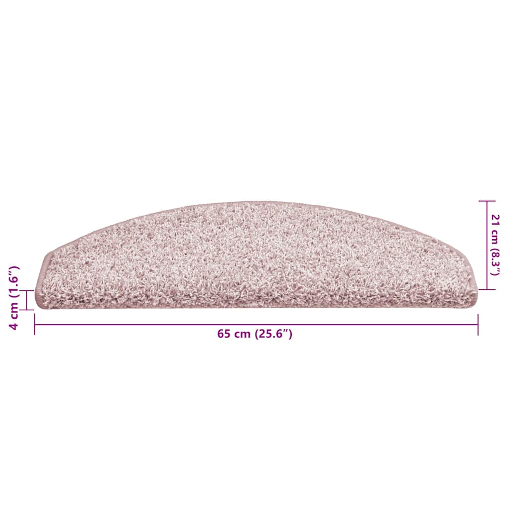 Tappetini per scale 30 pz 65x21x4 cm Rosa chiaro Semicircolari Grandi 3365820