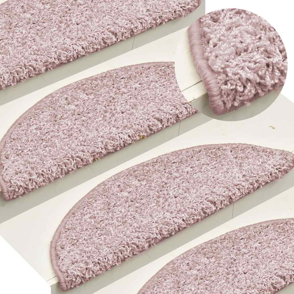 Tappetini per scale 30 pz 65x21x4 cm Rosa chiaro Semicircolari Grandi 3365820