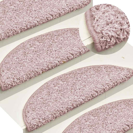 Tappetini per scale 30 pz 65x21x4 cm Rosa chiaro Semicircolari Grandi 3365820