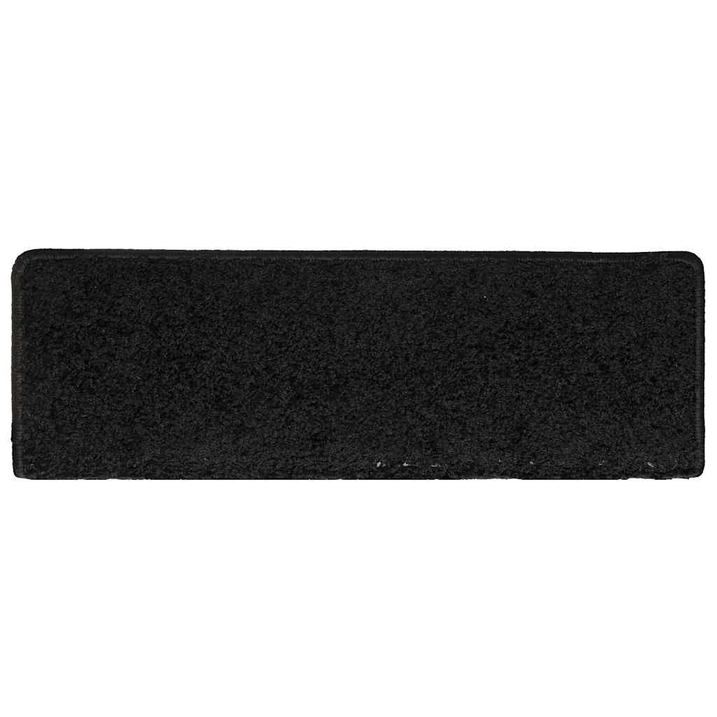 Tappetini per scale 30 pz 65x21x4 cm Nero Bordo rettangolare 3365826