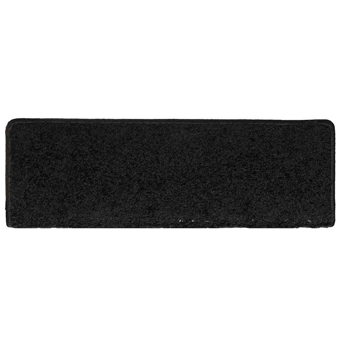 Tappetini per scale 30 pz 65x21x4 cm Nero Bordo rettangolare 3365826