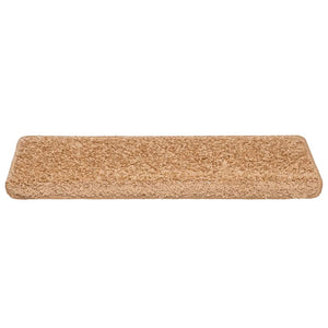 vidaXL Tappetini per scale 30 pz 65x21x4 cm Beige Bordo rettangolare