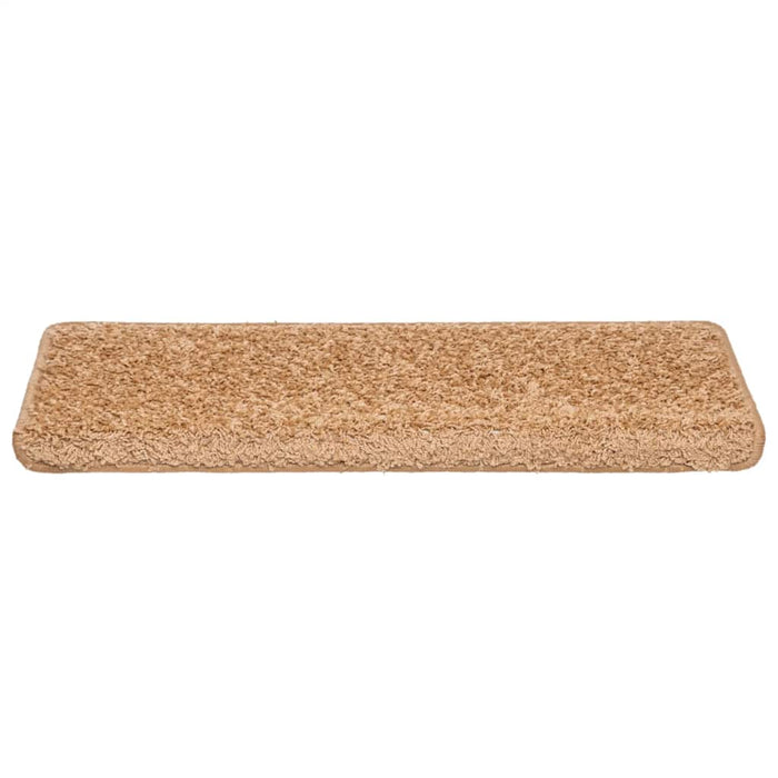vidaXL Tappetini per scale 30 pz 65x21x4 cm Beige Bordo rettangolare