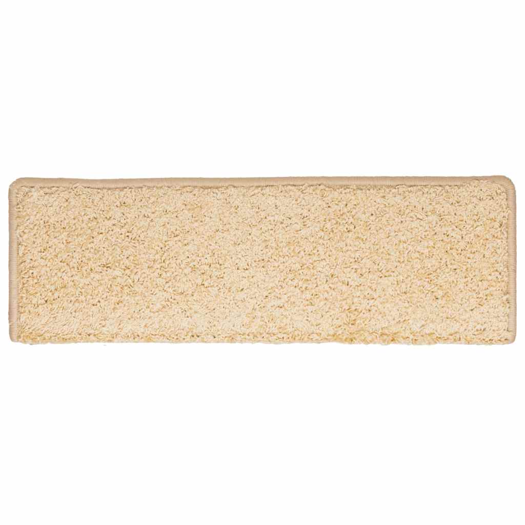 Tappetini per scale 30 pz 65x21x4 cm Crema Bordo rettangolare 3365829