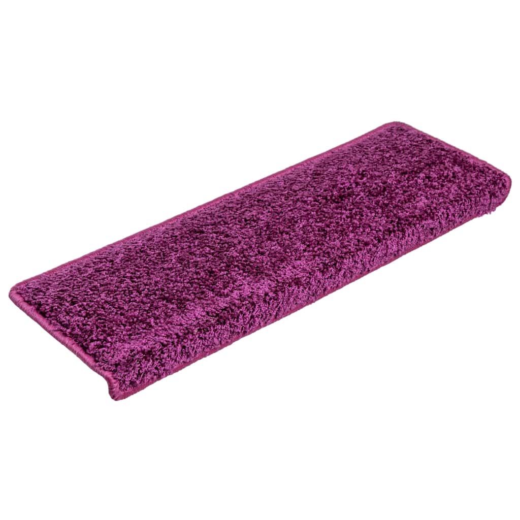 vidaXL Tappetini per scale 30 pz 65x21x4 cm Viola Bordo rettangolare