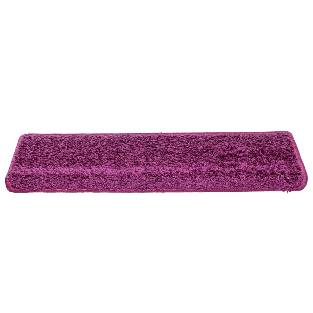 vidaXL Tappetini per scale 30 pz 65x21x4 cm Viola Bordo rettangolare